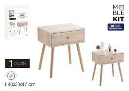 Inde Mesita De Noche Auxiliar Madera 30 cm (ancho) x 47 cm (alto) x 40 cm (largo) (4 Unidades)