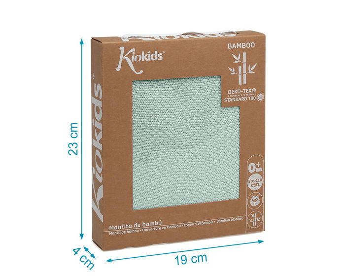KioKids Mantita de Bambú Salvia para Bebé 80x110cm, Suave y Termorreguladora, Certificado Oeko-Tex, +0 Meses KioKids Mantita de Bambú Salvia para Bebé 80x110cm, Suave y Termorreguladora, Certificado Oeko-Tex, +0 Meses