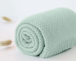 KioKids Mantita de Bambú Salvia para Bebé 80x110cm, Suave y Termorreguladora, Certificado Oeko-Tex, +0 Meses