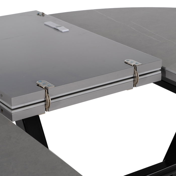 Mesa Extensible Gris-Negro 120 X 120 X 75 cm