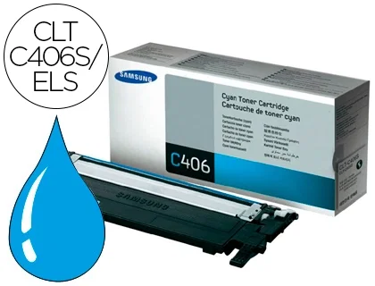 Samsung Cartucho de Tóner CLT-C406S Cian ST984A Original