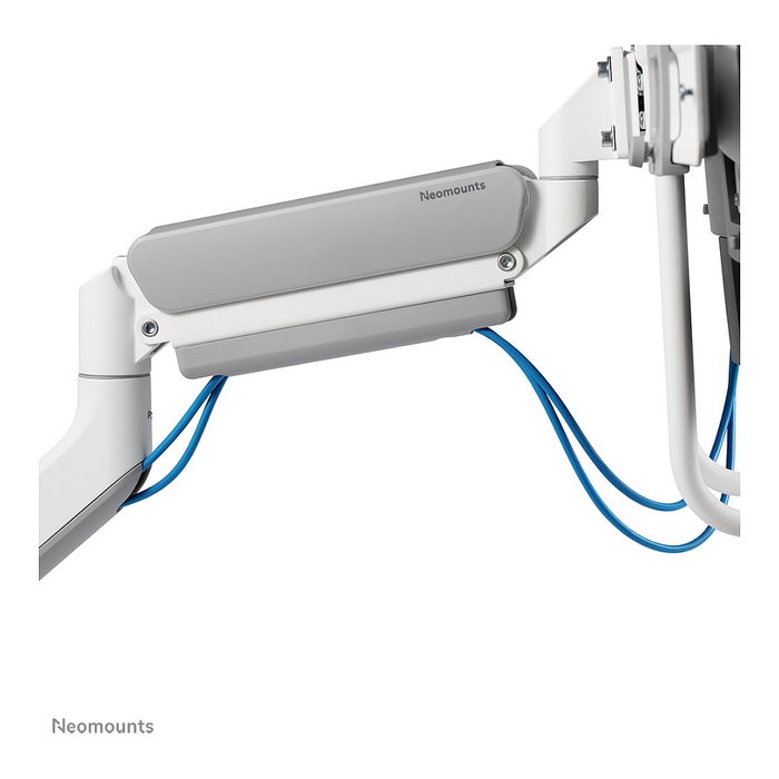 Neomounts Brazo de Monitor para 2 Pantallas DS75-450WH2, 17-32 Pulgadas, 8kg por Pantalla, Resorte de Gas, Blanco