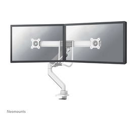 Neomounts Brazo de Monitor para 2 Pantallas DS75-450WH2, 17-32 Pulgadas, 8kg por Pantalla, Resorte de Gas, Blanco