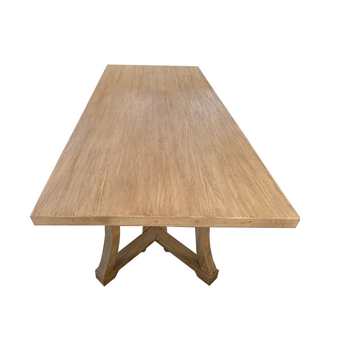 DKD Home Decor Mesa Comedor Minimal bs1c25 Olmo Macizo Natural 100 x 76 x 240 cm