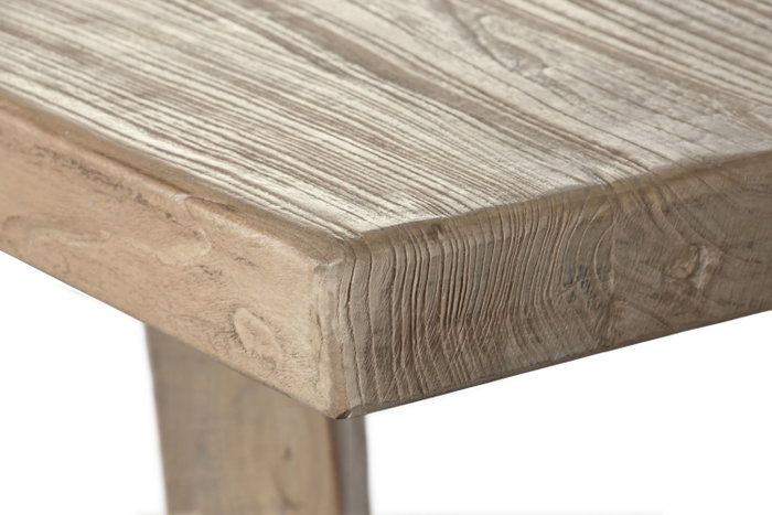 DKD Home Decor Mesa Comedor Minimal bs1c25 Olmo Macizo Natural 100 x 76 x 240 cm