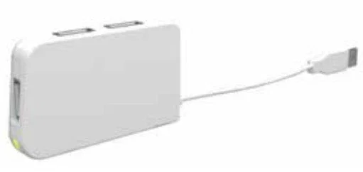Approx APPHT4W Hub USB 2.0 de 4 Puertos 480 Mbps, Plug and Play, Con Cable Integrado y LED, Blanco