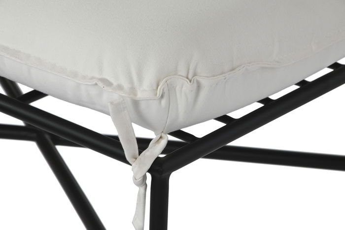 DKD Home Decor Reposapies Negro Crudo Metal Poliester 45 x 43 x 70 cm