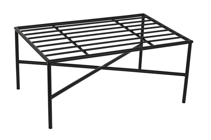 DKD Home Decor Reposapies Negro Crudo Metal Poliester 45 x 43 x 70 cm