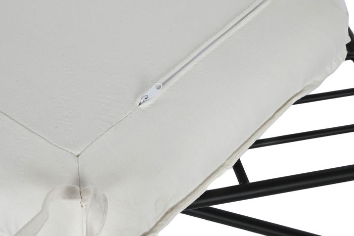 DKD Home Decor Reposapies Negro Crudo Metal Poliester 45 x 43 x 70 cm