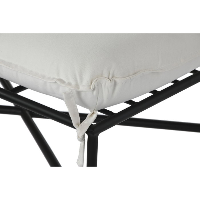 DKD Home Decor Reposapiés de Metal y Poliéster Negro 70x45x43 cm