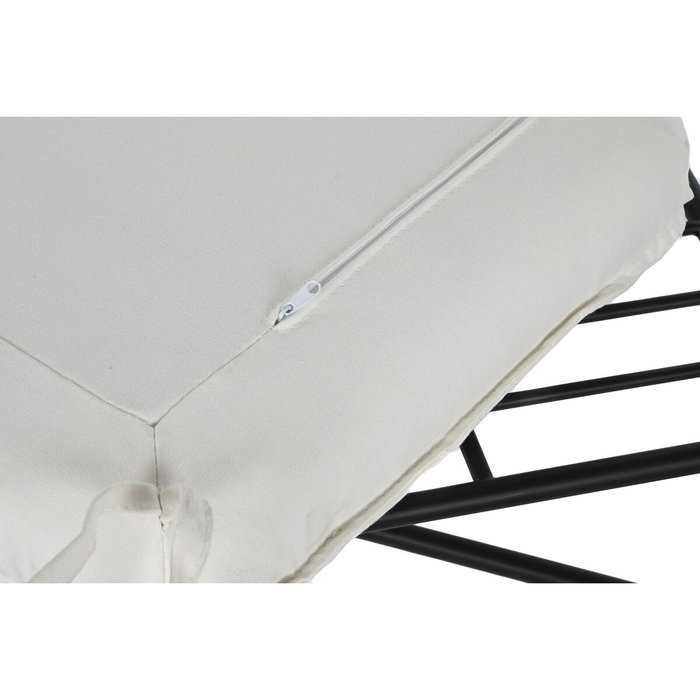 DKD Home Decor Reposapiés de Metal y Poliéster Negro 70x45x43 cm