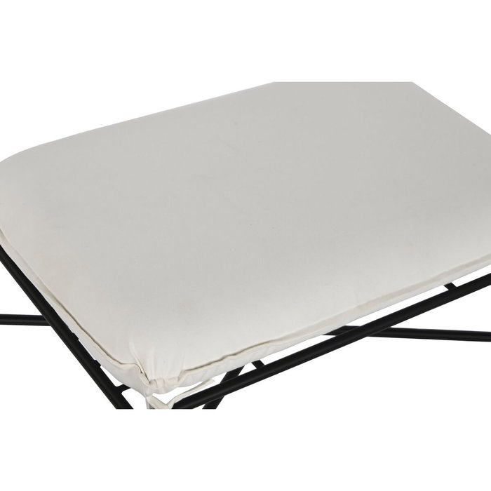 DKD Home Decor Reposapiés de Metal y Poliéster Negro 70x45x43 cm