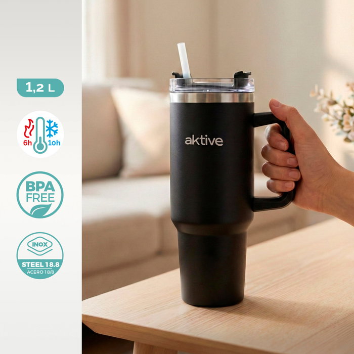 AKTIVE Vaso Térmico de Acero Inoxidable