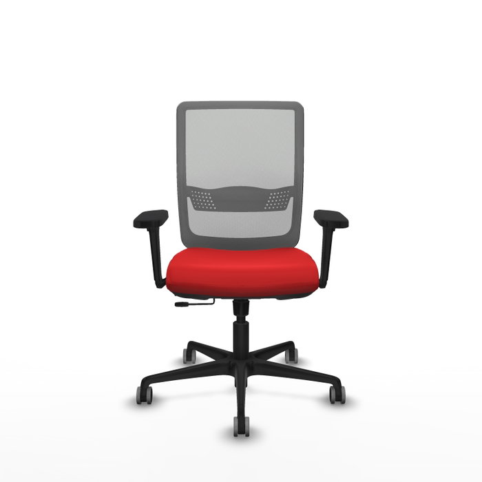 PIQUERAS Y CRESPO Silla de oficina Haches con mecanismo Sincro/Traslack, Rojo y Gris