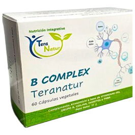 TERANATUR B-100 Complex 60 Cápsulas - B Complex con Vitaminas B1, B2, B6, B12, Niacina, Biotina y Ácido Fólico para Energía y Sistema Nervioso
