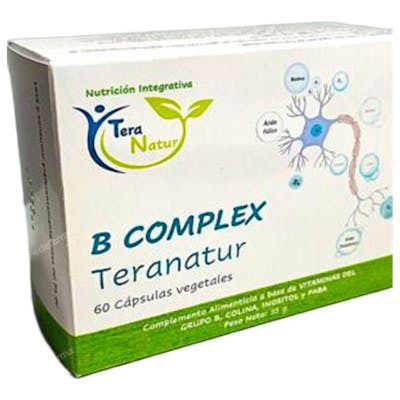 TERANATUR B-100 Complex 60 Cápsulas - B Complex con Vitaminas B1, B2, B6, B12, Niacina, Biotina y Ácido Fólico para Energía y Sistema Nervioso TERANATUR B-100 Complex 60 Cápsulas - B Complex con Vitaminas B1, B2, B6, B12, Niacina, Biotina y Ácido Fólico para Energía y Sistema Nervioso
