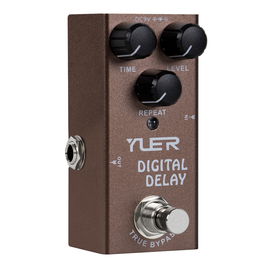 Yuer Pedal Digital Delay con Circuito de Filtro para Sonidos Analógicos, Rango 25ms-600ms, True Bypass, Carcasa de Aleación de Aluminio
