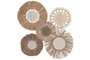 DKD Home Decor Set de 5 Decoraciones de Pared de Rafia y Yute