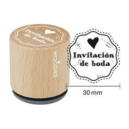WOODIES BY COLOP Sello de Madera Ø30mm con Caucho Gris