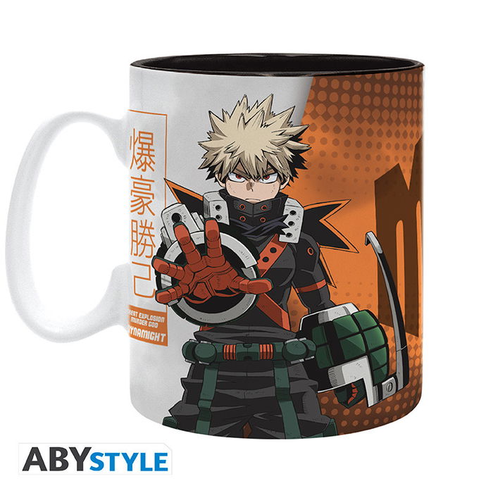 Abystyle - Taza My Hero Academia Deku & Dynamight, 460 ml, Diseño Sublimado, Licencia Oficial, Personajes Deku Bakugo, Coleccionable, Cerámica, Apta Microondas y Lavavajillas
