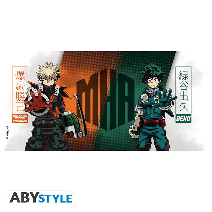 Abystyle - Taza My Hero Academia Deku & Dynamight, 460 ml, Diseño Sublimado, Licencia Oficial, Personajes Deku Bakugo, Coleccionable, Cerámica, Apta Microondas y Lavavajillas