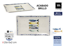 La Mediterranea Bandeja Melamina Brillo Peixe 25x15x2cm