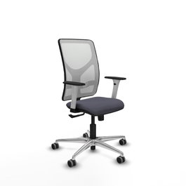 PIQUERAS Y CRESPO Silla de oficina Motilla con mecanismo Sincro, Gris oscuro y Blanco