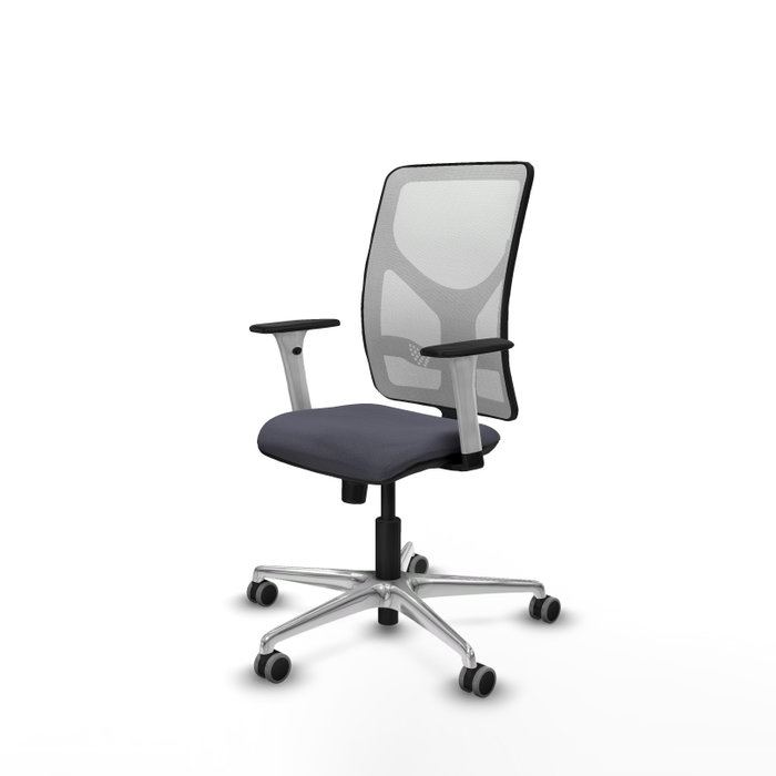 PIQUERAS Y CRESPO Silla de oficina Motilla con mecanismo Sincro, Gris oscuro y Blanco
