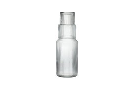 Hermia Botella de Vidrio MRT-R-1030 con Tapón Vaso, 1000ml + 300ml. Elegante y Funcional para Hidratación Saludable y Ecológica