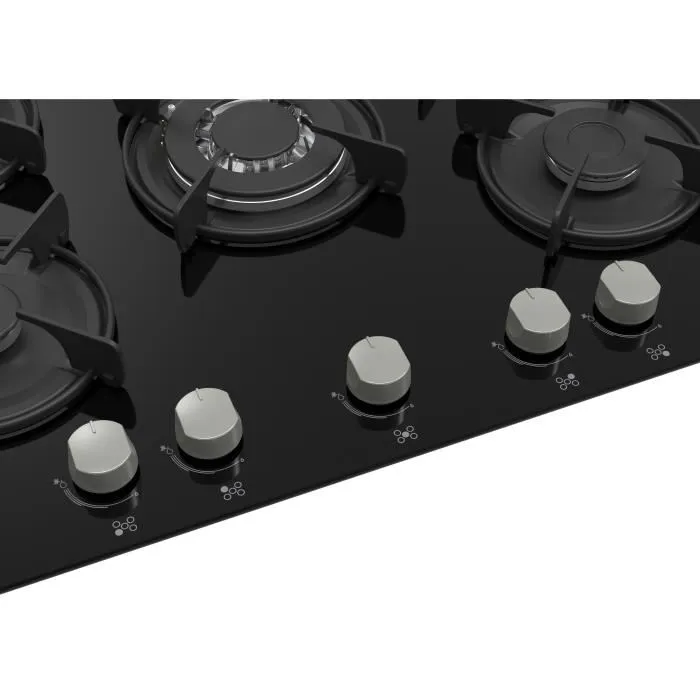 Continental Edison Tabla de 5 fuegos en vidrio negro