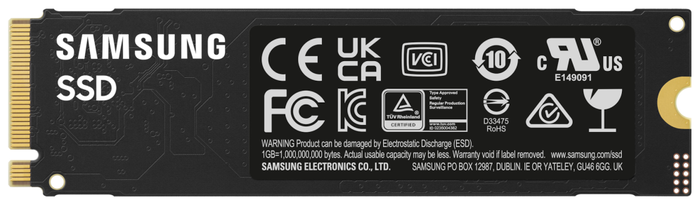 Samsung MZ-V9S2T0 SSD 2 TB NVMe PCIe 4.0 M.2, V-NAND TLC, Lectura 7250 MB/s, Escritura 6300 MB/s, Modelo 2280 para PC