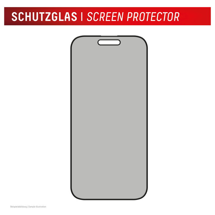 Displex 02016 Protector de Pantalla de Privacidad de Vidrio Templado 10H para Apple iPhone 16, Filtro de Privacidad, Anti-Huellas, Aplicacion en Seco, 1 Pieza