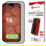 Displex 02016 Protector de Pantalla de Privacidad de Vidrio Templado 10H para Apple iPhone 16, Filtro de Privacidad, Anti-Huellas, Aplicacion en Seco, 1 Pieza