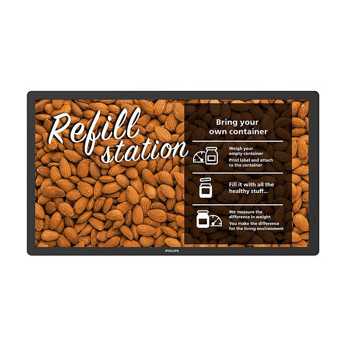 Philips 25BDL4150I Pantalla de Señalización Digital de 25.3" (64.3 cm), 3200 x 1800 Pixeles, WiFi, Android 11, Procesador Rockchip PX30S, 2 GB RAM, 16 GB, Montaje VESA