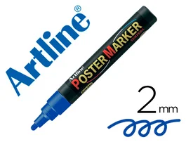 Artline Rotulador Artline Poster Marker EPP-4-AZU - Punta Redonda 2 mm, Color Azul, para Cartelería