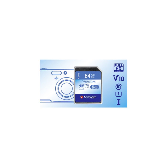Verbatim Tarjeta SDXC de 64GB Clase 10 Premium Verbatim Tarjeta SDXC de 64GB Clase 10 Premium