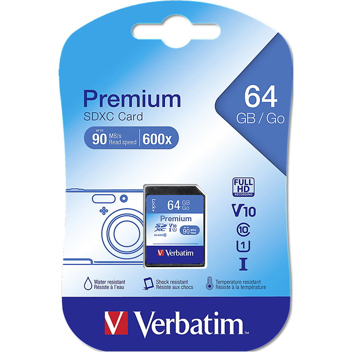 Verbatim Tarjeta SDXC de 64GB Clase 10 Premium Verbatim Tarjeta SDXC de 64GB Clase 10 Premium