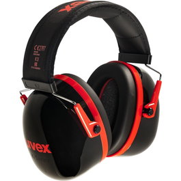 uvex Protección auditiva de cápsula K3 negro/rojo