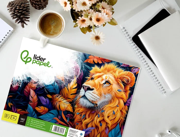 Liderpapel Bloc Dibujo Artístico Encolado 230x325mm 20 Hojas 180 g/m² Blanco Sin Recuadro