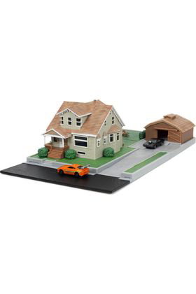 JADA TOYS Réplica Diorama Casa Toretto Fast & Furious con 2 Nano Vehículos Metalizados