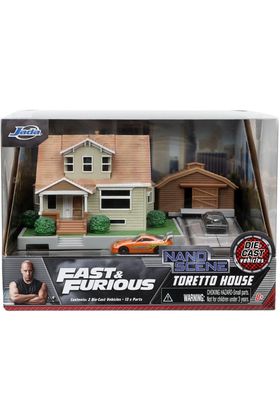 JADA TOYS Réplica Diorama Casa Toretto Fast & Furious con 2 Nano Vehículos Metalizados