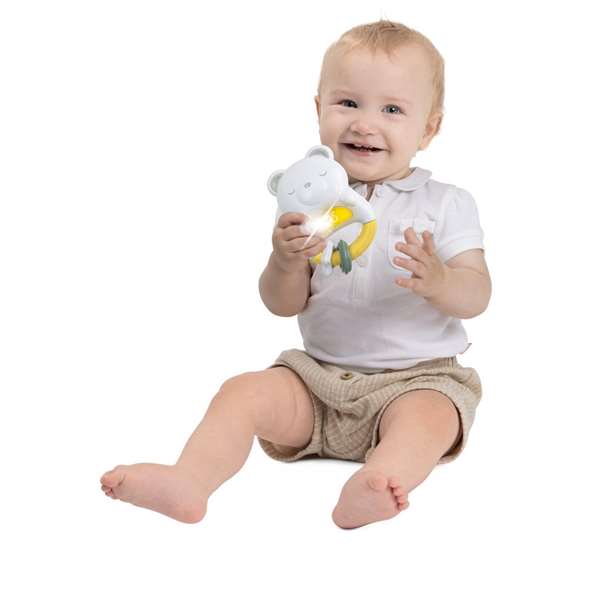 Chicco Sonajero Electrónico Osito Día y Noche con Luces y Melodía para Bebé 0+ Meses, Incluye Pilas LR44, 9x3x11,5 cm