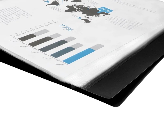 Liderpapel Carpeta Escaparate con 40 Fundas de Plástico Negro Folio
