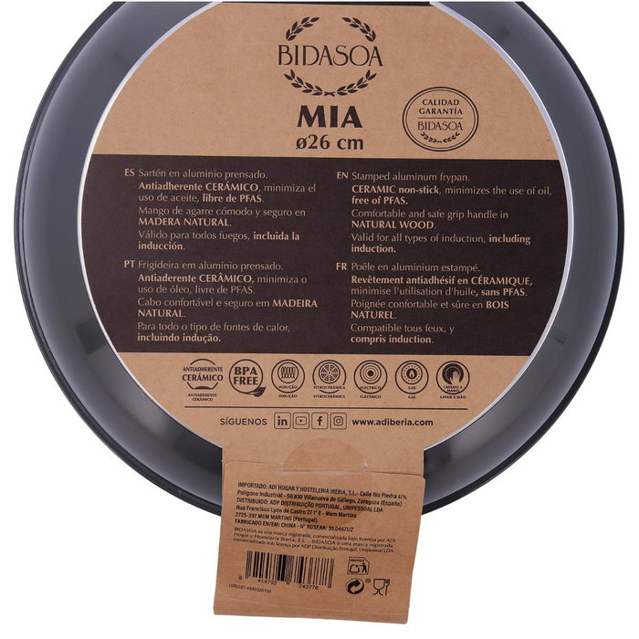 Sartén Aluminio Mia Bidasoa 26 cm (6 Unidades) Sartén Aluminio Mia Bidasoa 26 cm (6 Unidades)