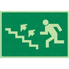 DUVER Señal 970 Escalera Lum. Plástico 297x210 Izquierda Arriba