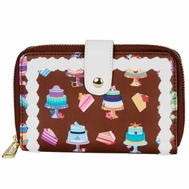 Loungefly Cartera Disney Princess Cakes 6" x 4" Piel Sintética con Cremallera y Detalles