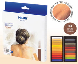 MILAN Caja 24 barra pastel seco colores retrato