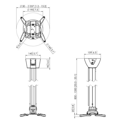 Vogel's Soporte para Proyector de Techo PPC 1585S Plata