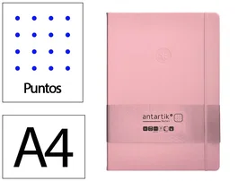 Antartik Cuaderno A4 Tapa Dura Hojas Puntos Rosa Pastel 100 Hojas 80gr Fsc Colección Antartik Notes