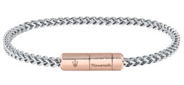 Maserati JM223ATK24 Pulsera de Acero Inoxidable Gris con Gema Azul